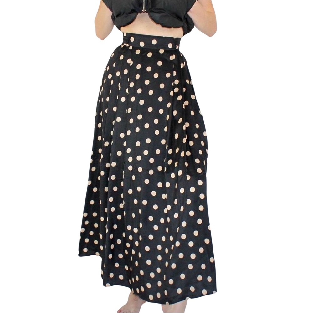 Vintage Polka Dot Maxi Skirt